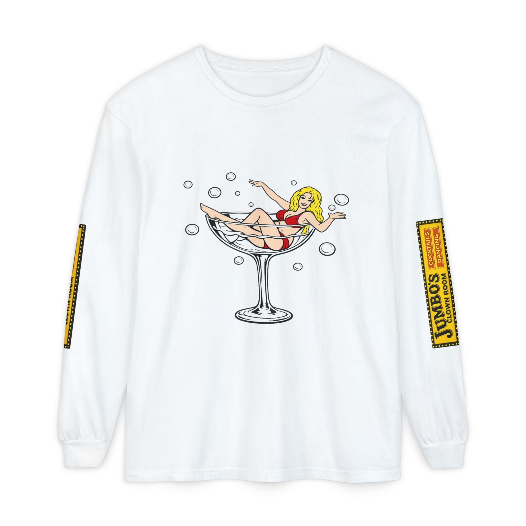 Jumbo's Clown Room "Bikini Martini Girl" Long Sleeve Tee