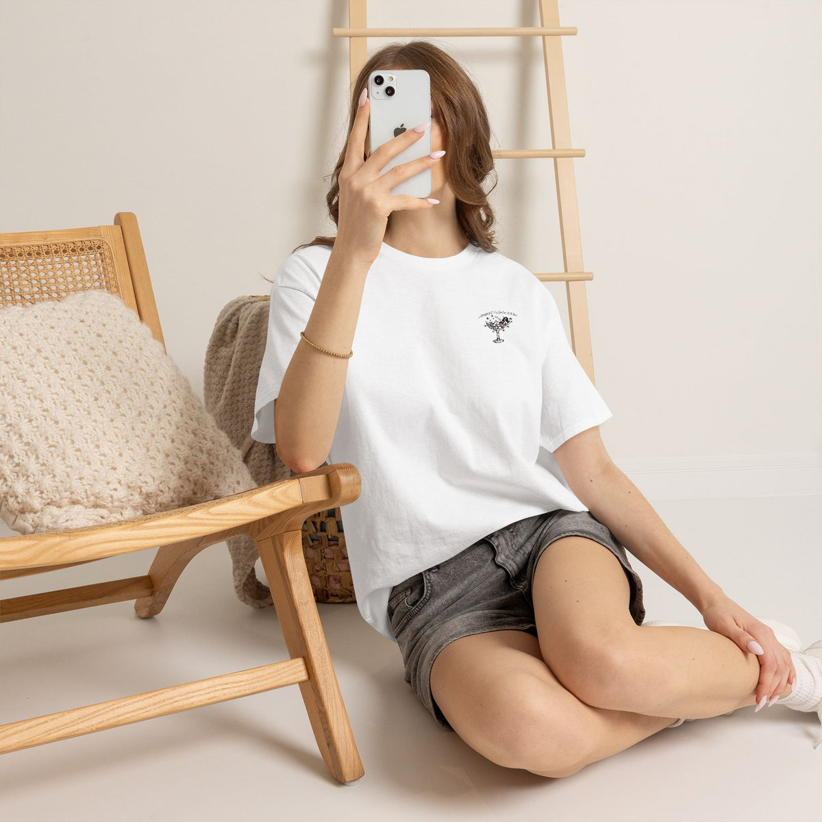 Jumbo's Clown Room Embroidered "Bikini Martini Girl"  Tee