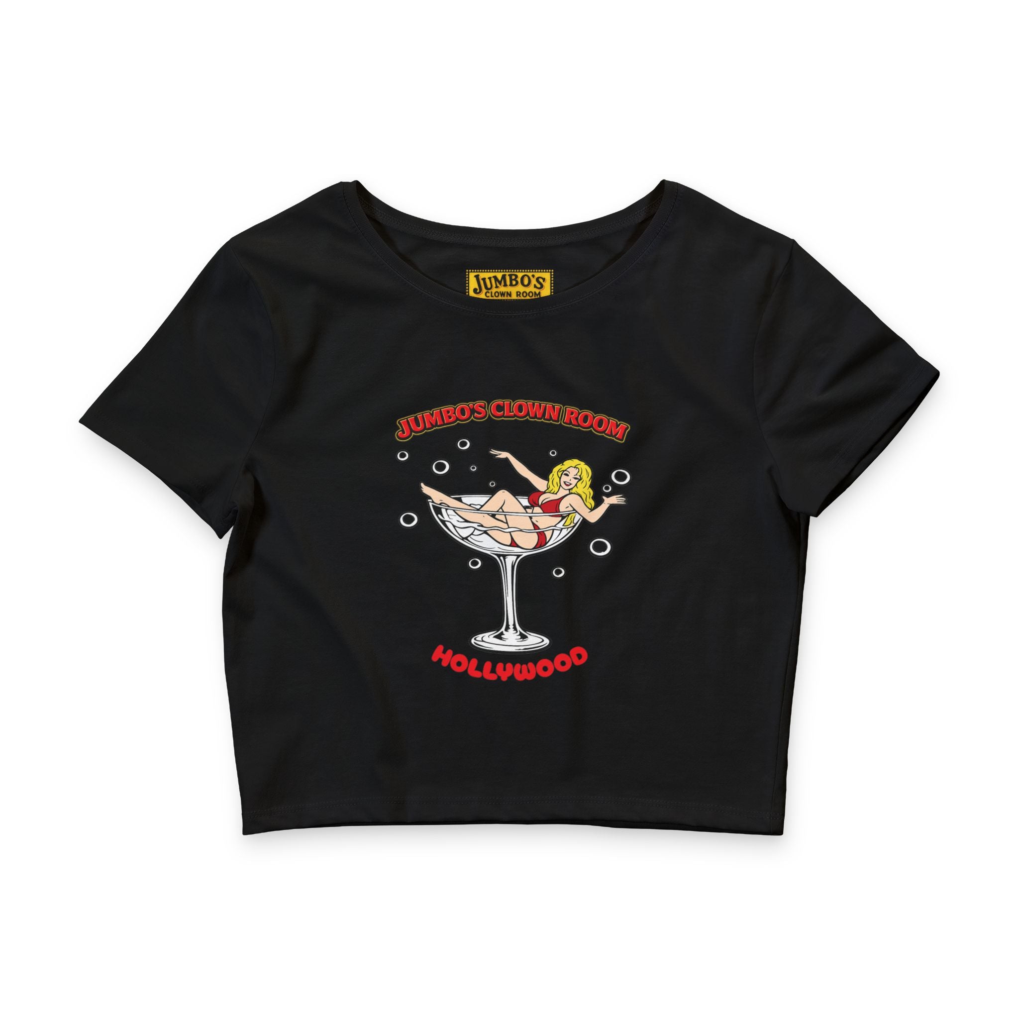 Jumbos Clown Room "Bikini Martini Girl" Cropped Tee