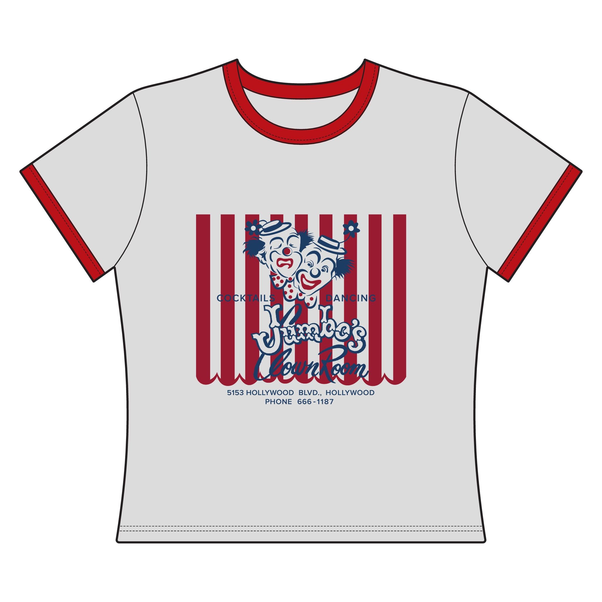 Jumbo's Clown Room Vintage Napkin Women's Cropped Ringer