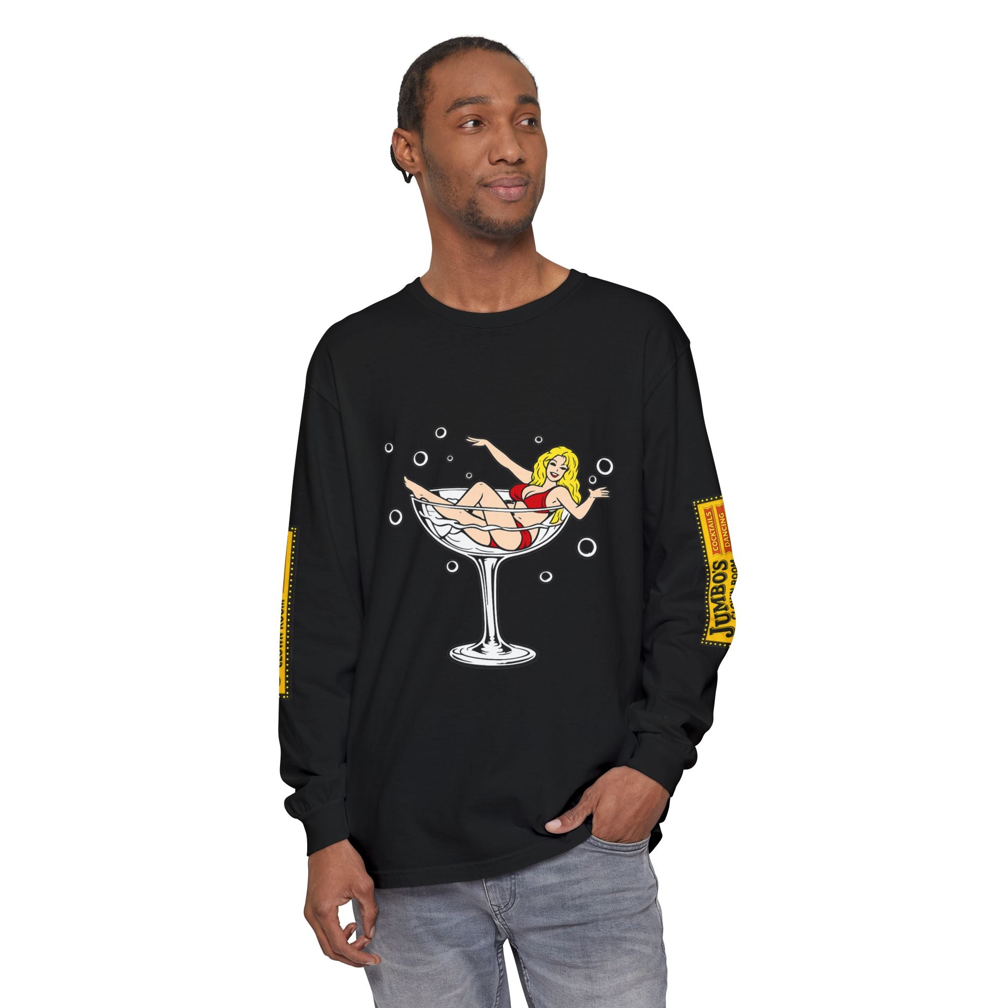 Jumbo's Clown Room "Bikini Martini Girl" Long Sleeve Tee